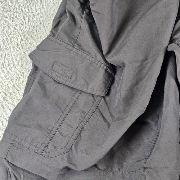 Eddie Bauer Pants Mens XL 30 Gray Convertible Cargo Hiking Zip Off Nylon Belted - Picture 7 of 14